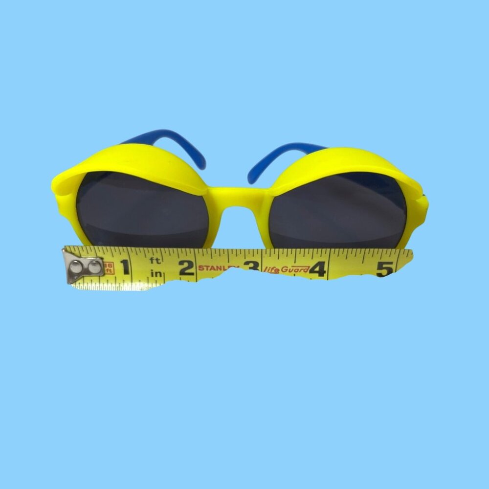 Yellow Sunglass Retro Back To Future Movie Futuristic Solar Shades Pizza Hut VTG - Picture 9 of 12